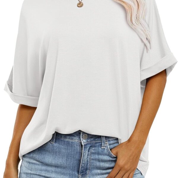 ANRABESS Womens Tops Oversized T Shirts Short Sleeve Crewneck Summer Casual Loose Basic Tee Shirt 2025 Trendy Fashion Clothes
