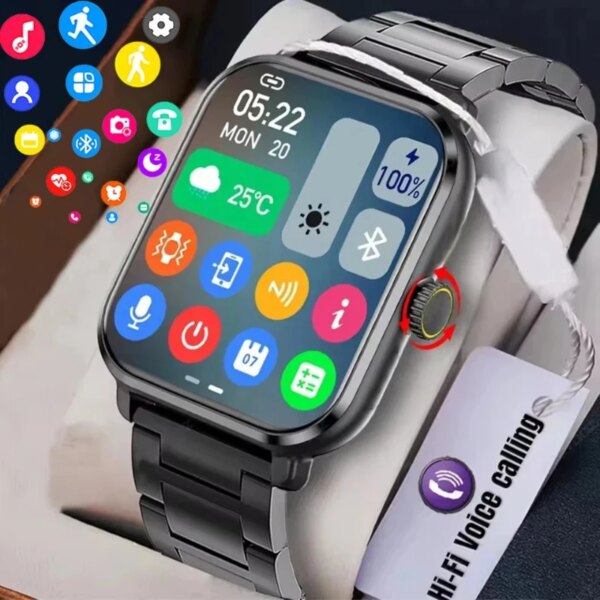 2025 New Men's Smart Watch Women's Gift 2.01 Inch HD Full Touch Screen Sports & Fitness Watch Bluetooth Call Smartwatch Android
