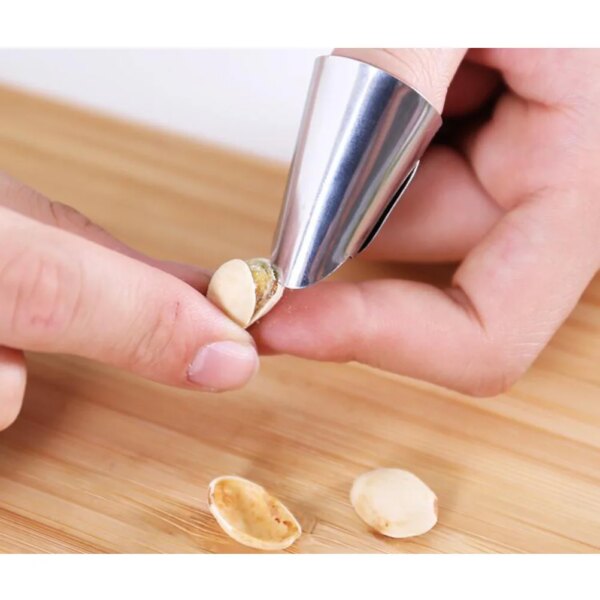 2 pcs Stainless Steel Adjustable Finger Protector For Cutting Peeling Shelling Kitchen Tool Nut Cracker Peanut Opener Camping