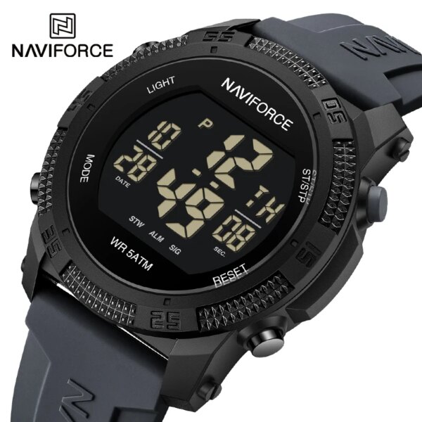NAVIFORCE Men's Silicone Strap Male Clock Fashion Male Electronics Wrist Watch Sports Luminous Waterproof Watches Reloj Hombre