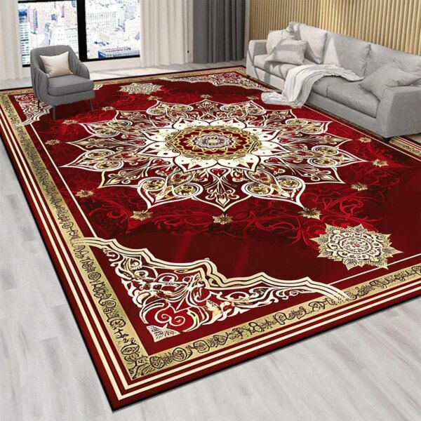Persian Luxury Red Carpet Living Room Large Size Rug Non-slip Coffee Tables Mat Home Decoration Bedroom Lounge Rug Tapis Salon